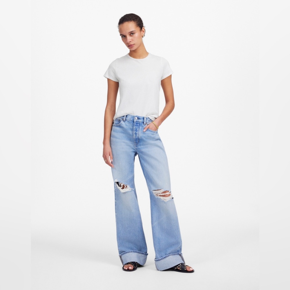 NWT Madewell Womens Essential Slim Tee Short Sleeve Lightweight Cotton White S